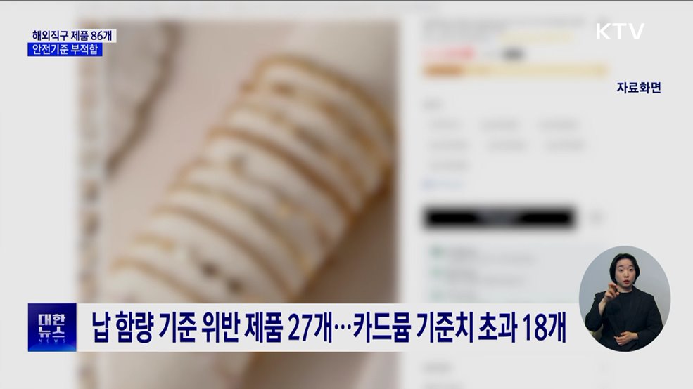 안전기준 부적합 해외직구 제품 86개 국내 유통 차단