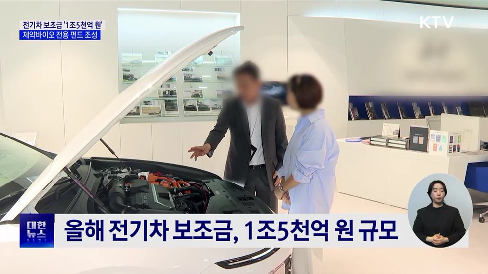 올해 전기차 보조금 1조5천억···제약바이오 펀드 조성