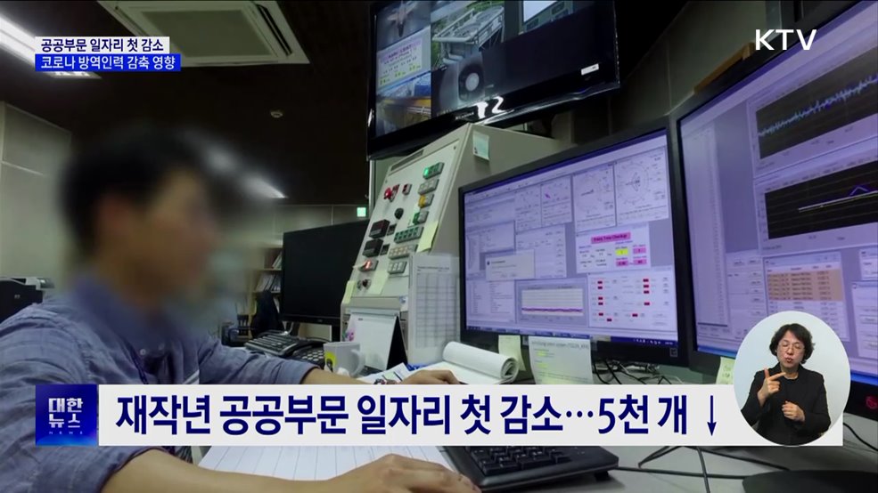 재작년 공공부문 일자리 첫 감소···코로나 방역인력 감축 영향