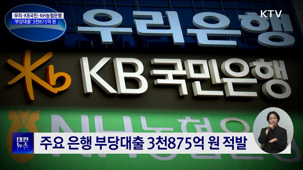 우리·KB국민·NH농협 '부당대출' 3천875억 원 적발