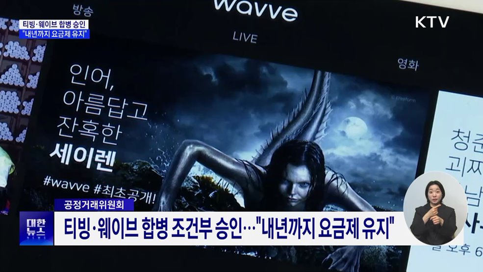 티빙·웨이브 합병 조건부 승인···"내년까지 요금제 유지"