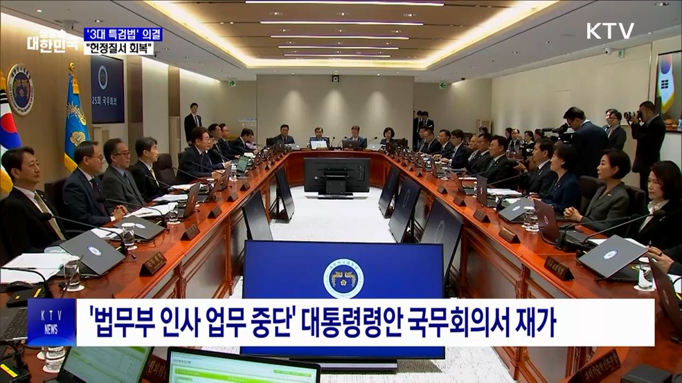 '3대 특검법' 국무회의 의결···"헌정질서 회복"