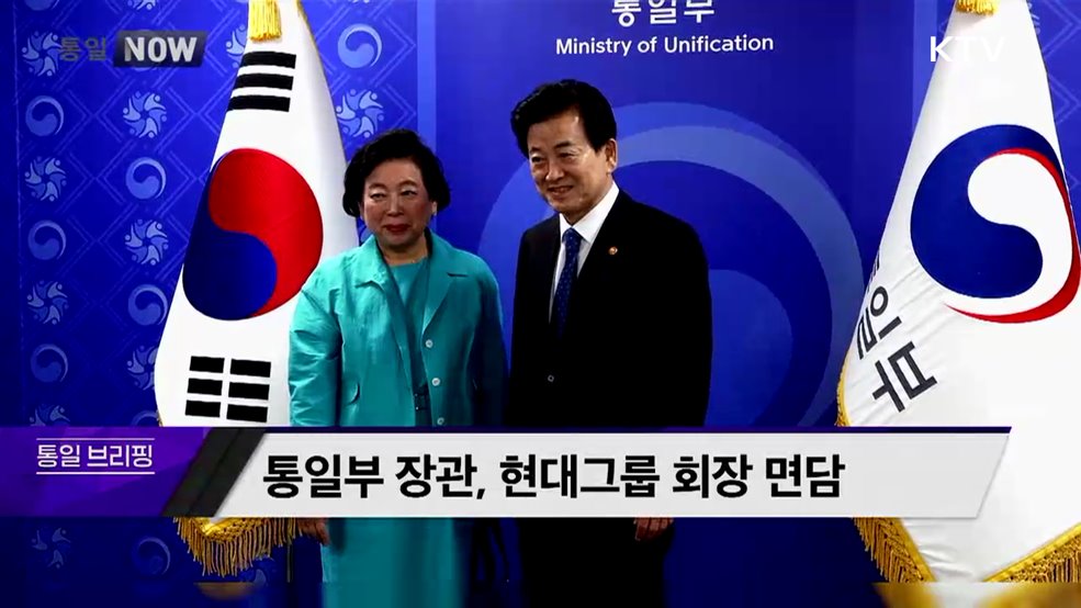 통일부 장관, 현대그룹 회장 면담