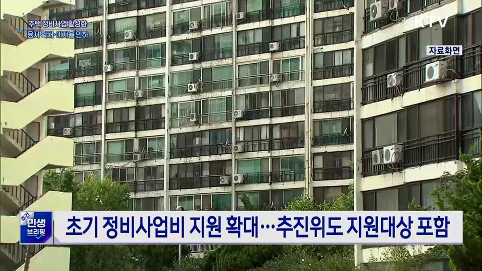 주택 정비사업 활성화···융자 확대·이자율 인하