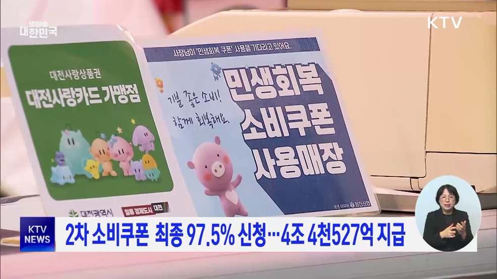 2차 소비쿠폰 최종 97.5% 신청···4조 4천527억 지급