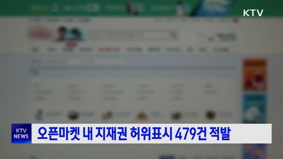 오픈마켓 내 지재권 허위표시 479건 적발