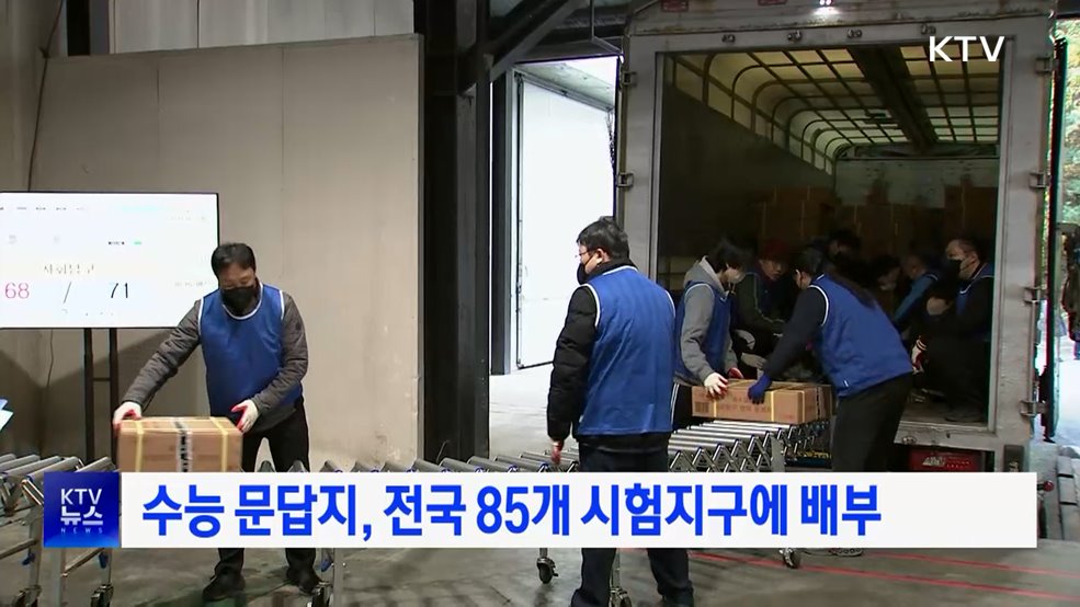 수능 문답지, 전국 85개 시험지구에 배부