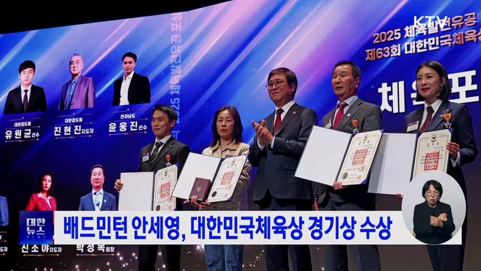 배드민턴 안세영, 대한민국체육상 경기상 수상