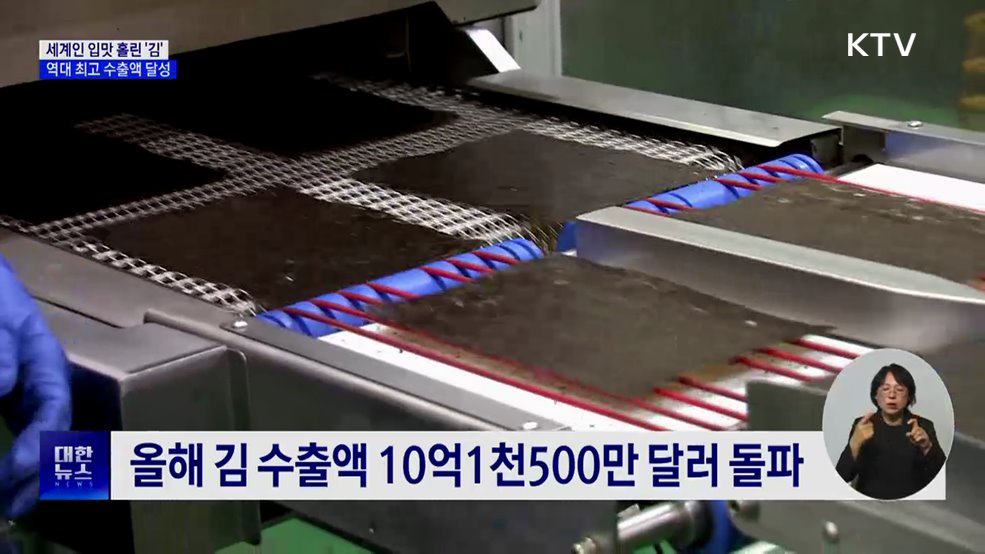 세계인 입맛 홀린 '김'···역대 최고 수출액 달성