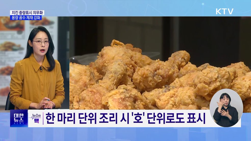 치킨 용량 꼼수 제재···'중량표시 의무제' 시행 [뉴스의 맥]