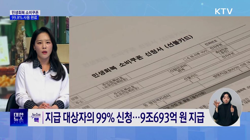 민생회복 소비쿠폰 99.8% 사용···"경제 지표 개선“ [뉴스의 맥]