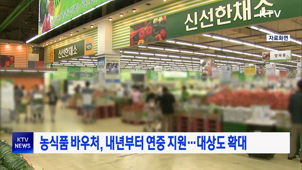 농식품 바우처, 내년부터 연중 지원···대상도 확대