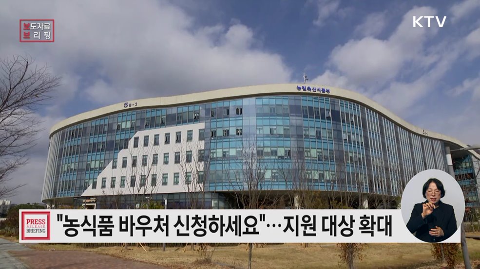 2026년 농식품 바우처, 12월 22일부터 신청하세요