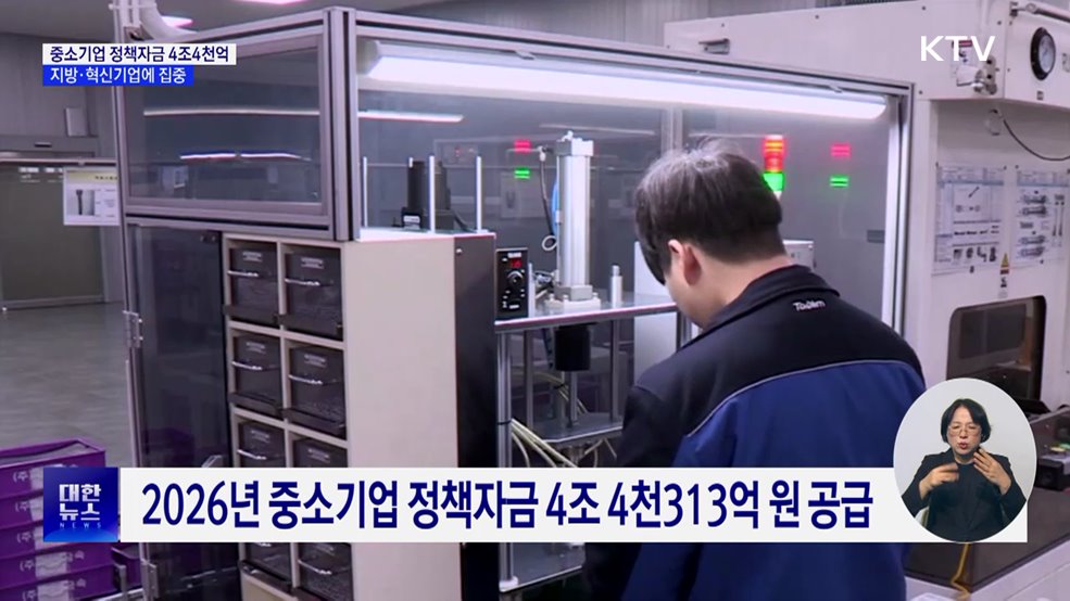 중기 정책자금 4조4천억···지방·혁신기업 집중