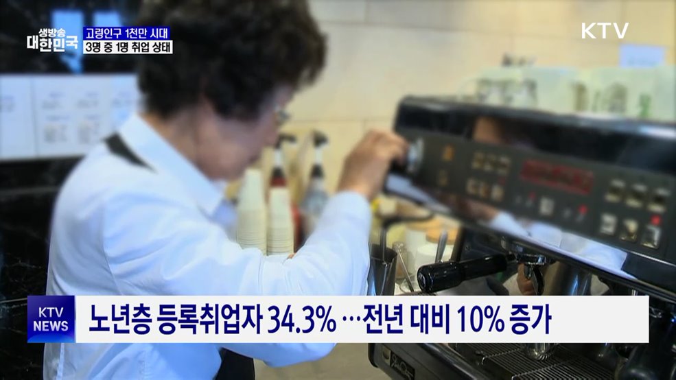 고령인구 1천만 시대···3명 중 1명 취업 상태
