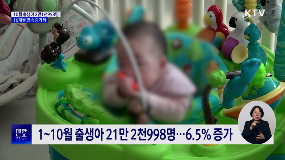 10월 출생아 2만1천958명···16개월째 증가세