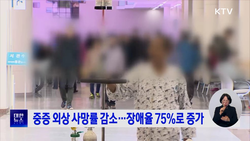 중증 외상 사망률 감소···장애율 75%로 증가
