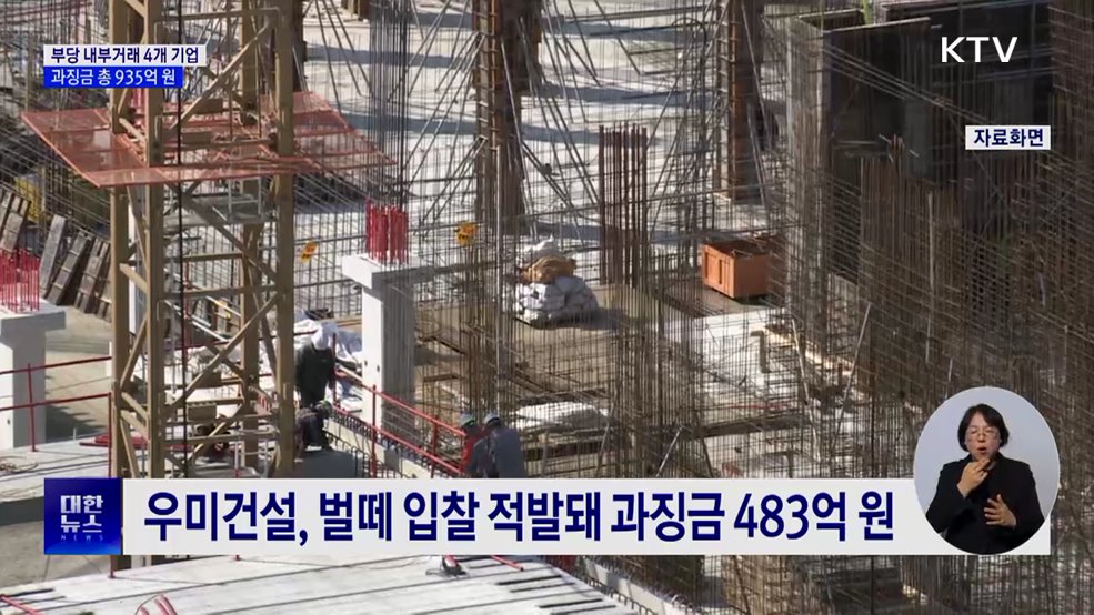 공정위, 부당 내부거래 4개 기업에 과징금 935억 원