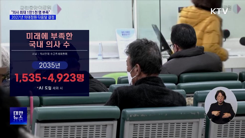 추계위 "2040년 의사 최대 1만1천 명 부족"