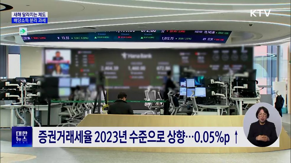 새해 달라지는 세제···배당소득 분리과세