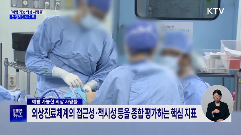 살릴 수 있는 '외상 사망률' 9%···첫 한자릿수 기록