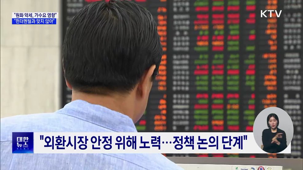 "원화 약세, 펀더멘털과 맞지 않아···가수요 영향"