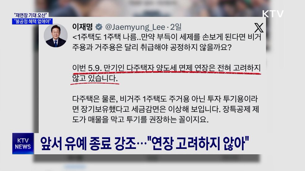 양도세 중과 유예 종료 재강조···"재연장 기대 오산"