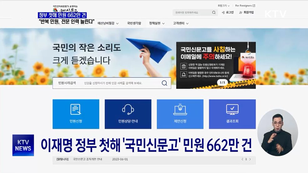 국민신문고 민원 662만 건···"반복민원 전문인력 확충"