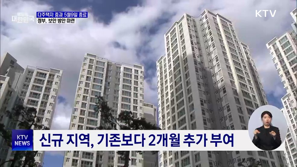 다주택자 양도세 중과 유예 5월 종료··· 보완책 마련