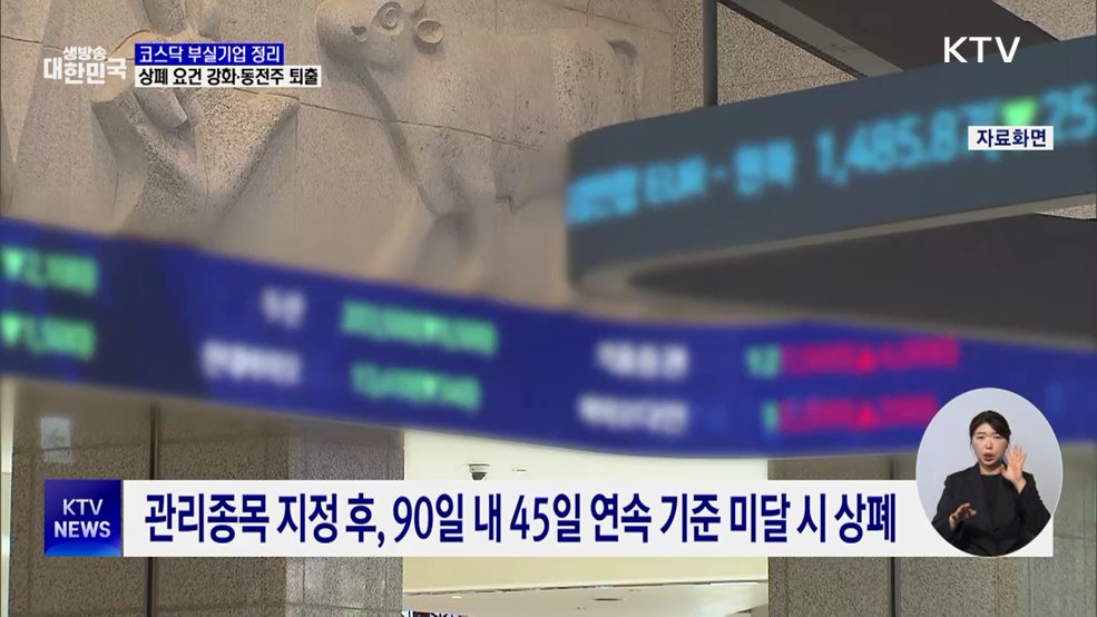 코스닥 상폐 요건 강화···동전주 퇴출