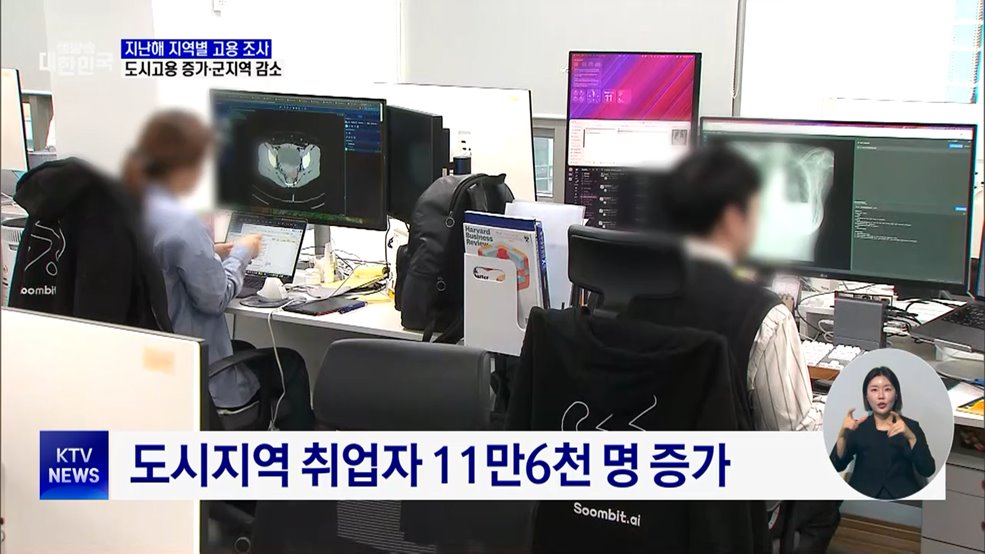 지역 고용 '엇갈림'···도시고용 증가·군지역 감소