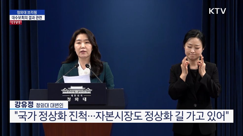 청와대 브리핑 - 대수보회의 결과 관련