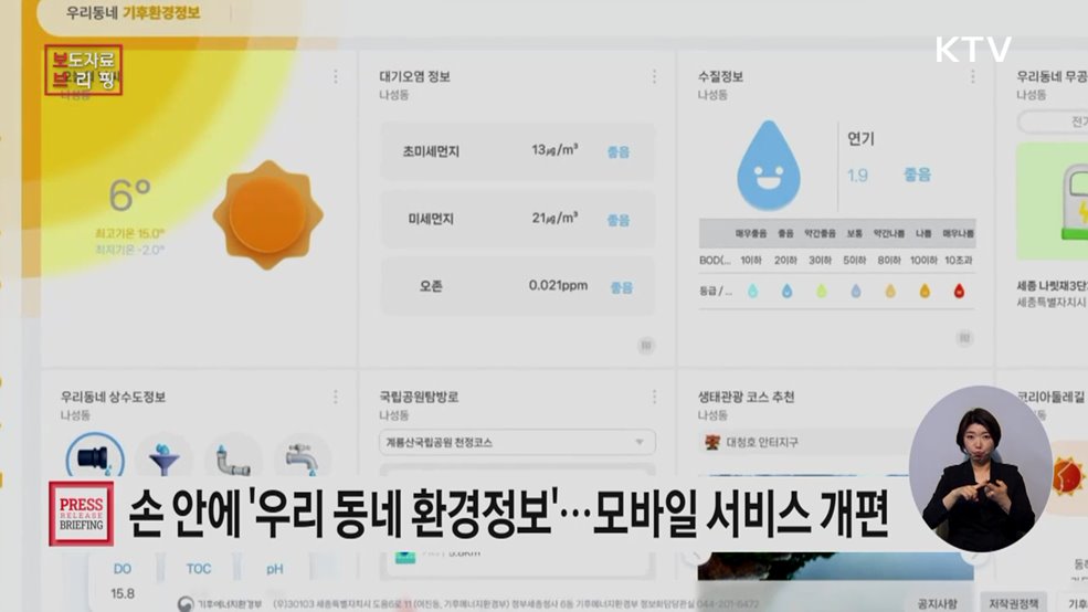 '우리동네 기후환경정보 위젯으로 한눈에' 기후부, 모바일 서비스로 확대 개편