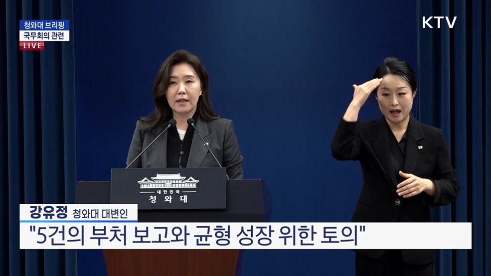 청와대 브리핑 - 국무회의 관련