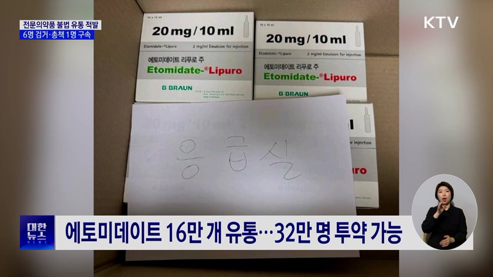 '에토미데이트' 32만 명분 불법유통 일당 적발