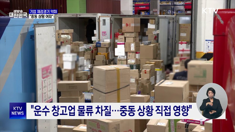 기업 체감경기 악화···"중동 상황 여파"