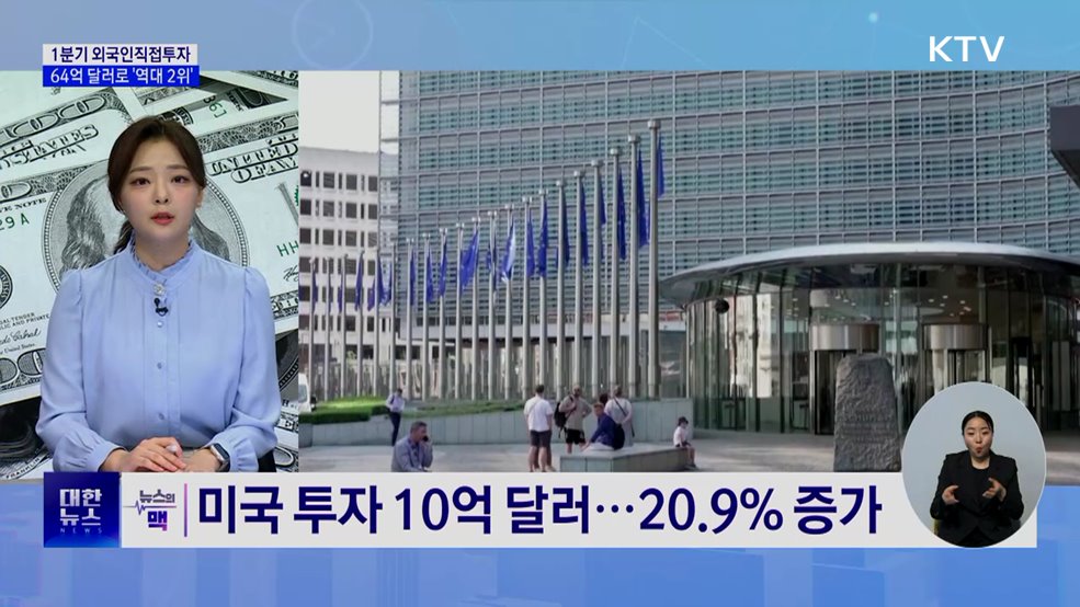 1분기 외국인직접투자 64억 달러···역대 2위 [뉴스의 맥]