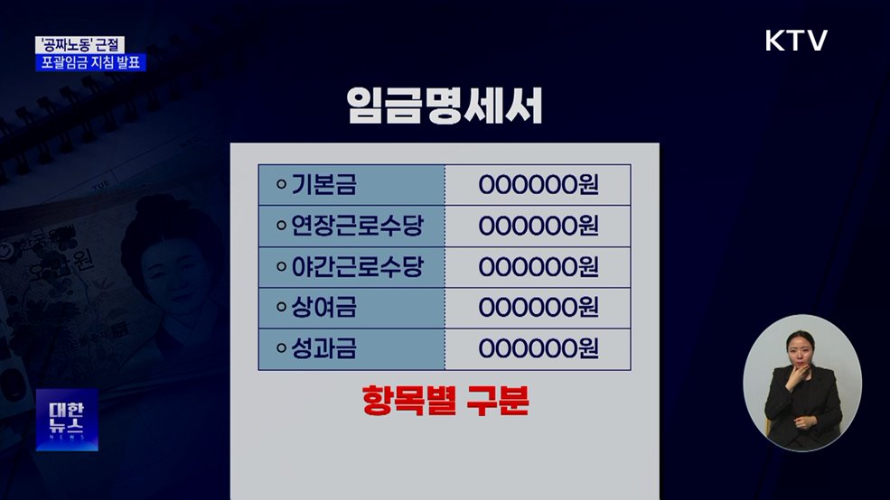 '공짜노동' 근절···포괄임금 지침 첫 발표