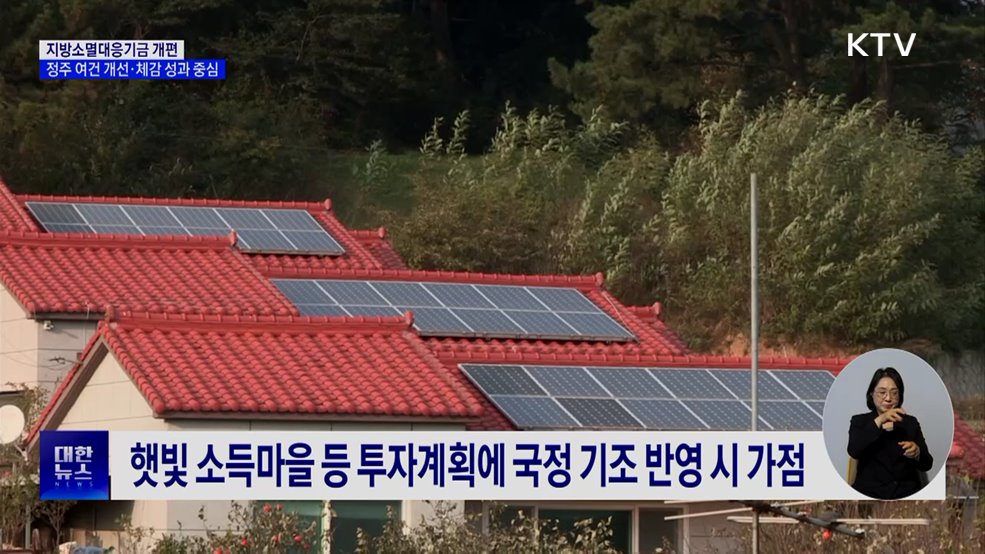 지방소멸대응기금 개편···정주 여건 개선에도 활용