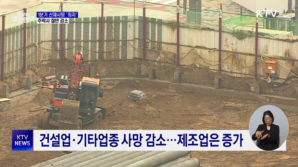 1분기 산재사망 '최저'···추락사 절반 감소