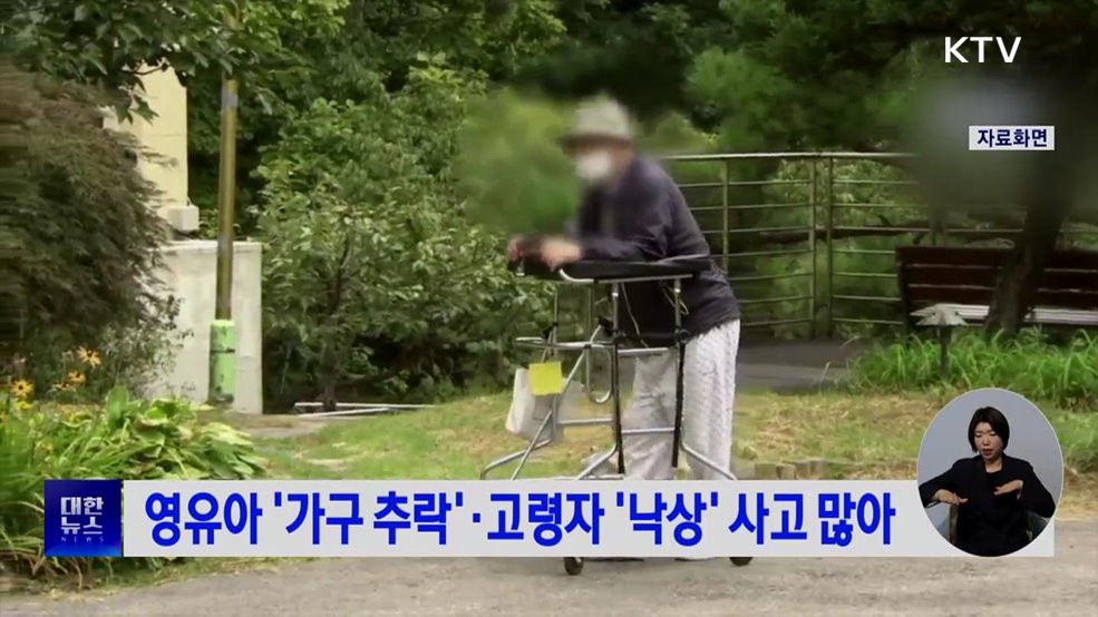 영유아 '가구 추락'·고령자 '낙상' 사고 많아