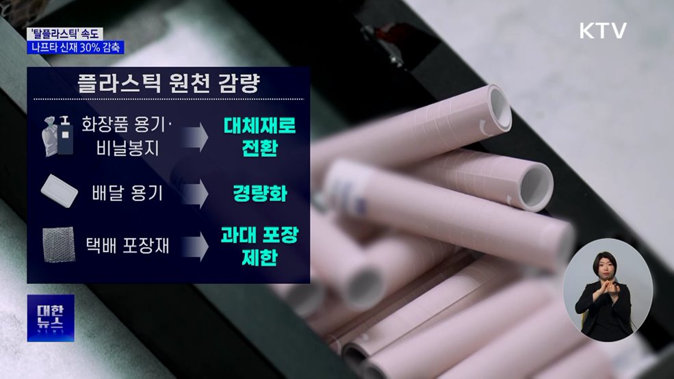 '탈플라스틱' 속도···2030년까지 나프타 신재 30% 감축