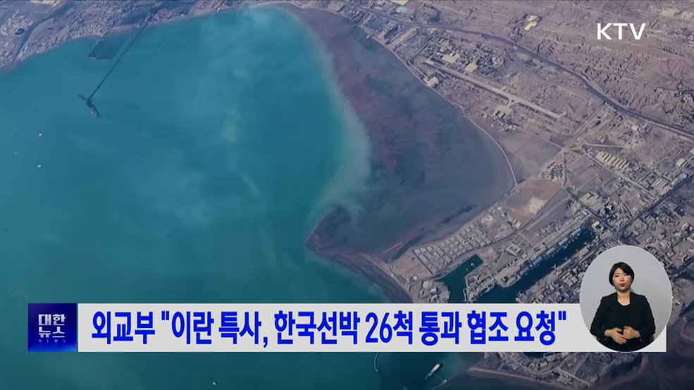 정부 "이란 특사, 한국 선박 26척 통과 협조 요청"