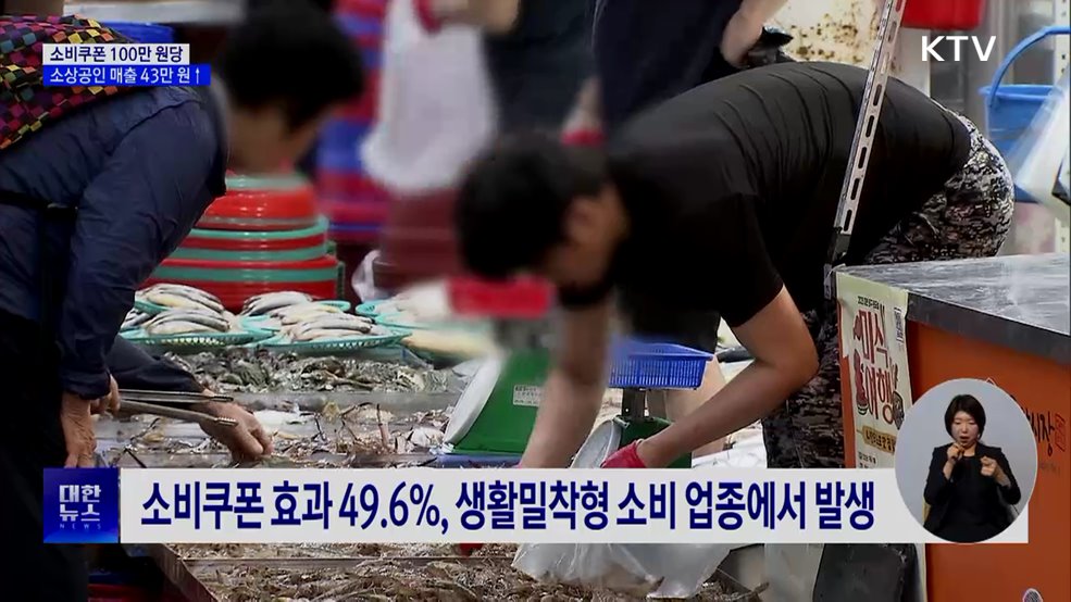 소비쿠폰 100만 원당 소상공인 매출 43만 원 증가