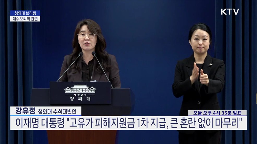 청와대 브리핑 - 대수보회의 관련