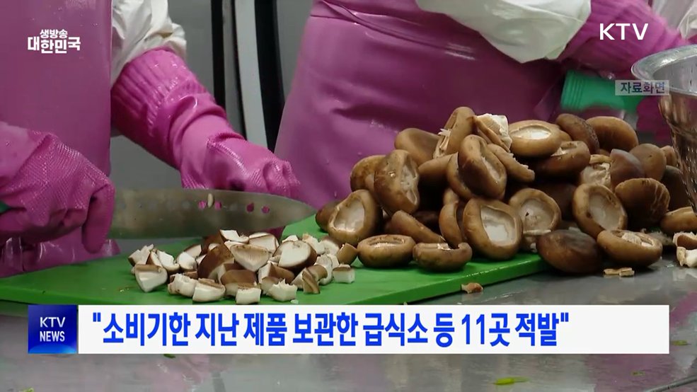 "소비기한 지난 제품 보관한 급식소 등 11곳 적발"