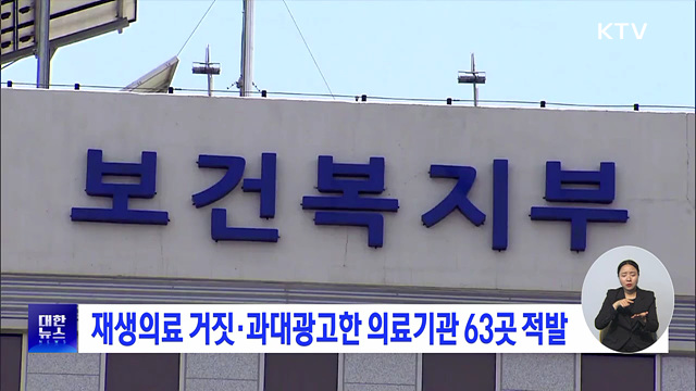 재생의료 거짓·과대광고한 의료기관 63곳 적발