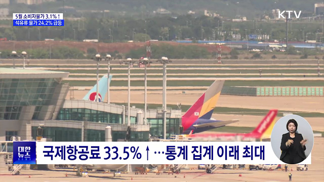 5월 소비자물가 3.1%↑···2년 2개월 만에 최고