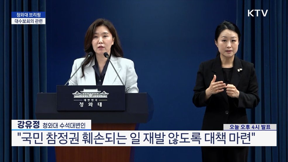 청와대 브리핑 - 대수보회의 관련