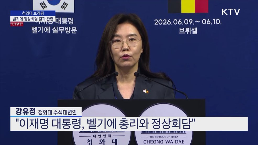 청와대 브리핑 - 벨기에 정상회담 결과 관련